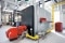 Das Bild zeigt im Logistikzentrum der Kiesel GmbH den Spitzenlastkessel Vitoplex 300, 1.950 kW.
